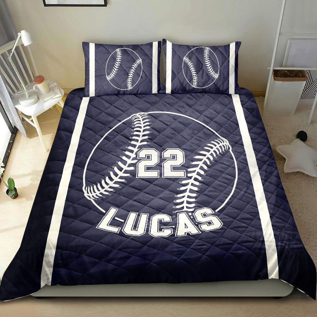 Ohaprints-Quilt-Bed-Set-Pillowcase-Baseball-Ball-Player-Fan-Gift-Idea-Denim-Custom-Personalized-Name-Number-Blanket-Bedspread-Bedding-1581-King (90'' x 100'')