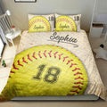 Ohaprints-Quilt-Bed-Set-Pillowcase-Softball-Ball-3D-Printed-Player-Fan-Gift-Beige-Custom-Personalized-Name-Number-Blanket-Bedspread-Bedding-1542-King (90'' x 100'')