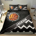 Ohaprints-Quilt-Bed-Set-Pillowcase-Basketball-Smoke-Ball-Zig-Zag-Player-Fan-Gift-Black-Custom-Personalized-Name-Blanket-Bedspread-Bedding-2771-King (90'' x 100'')