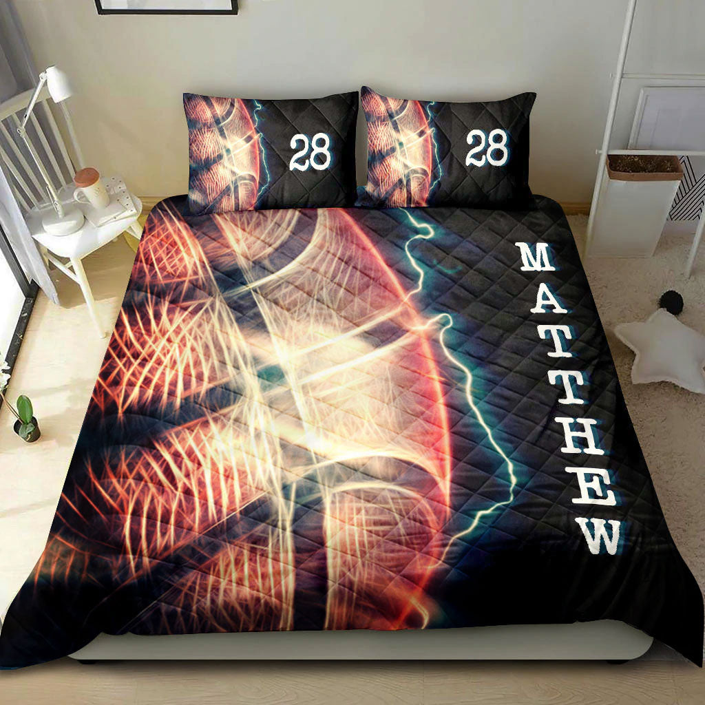 Ohaprints-Quilt-Bed-Set-Pillowcase-Basketballs-Ball-Thunder-3D-Player-Fan-Gift-Custom-Personalized-Name-Number-Blanket-Bedspread-Bedding-2127-King (90'' x 100'')