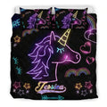 Ohaprints-Quilt-Bed-Set-Pillowcase-Neon-Unicorn-Rainbow-For-All-Season-Unique-Gift-Idea-Custom-Personalized-Name-Blanket-Bedspread-Bedding-2799-King (90'' x 100'')