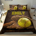 Ohaprints-Quilt-Bed-Set-Pillowcase-Softball-Gloves-Ball-Player-Fan-Gift-Vintage-Custom-Personalized-Name-Number-Blanket-Bedspread-Bedding-2215-King (90'' x 100'')