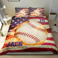 Ohaprints-Quilt-Bed-Set-Pillowcase-Baseball-Fire-Ball-America-Us-Flag-Player-Fan-Custom-Personalized-Name-Number-Blanket-Bedspread-Bedding-1549-King (90'' x 100'')