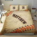 Ohaprints-Quilt-Bed-Set-Pillowcase-Baseballs-Ball-Player-Fan-Gift-Vinatge-Brown-Custom-Personalized-Name-Number-Blanket-Bedspread-Bedding-2125-King (90'' x 100'')