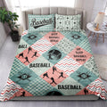 Ohaprints-Quilt-Bed-Set-Pillowcase-Baseball-Caro-Patchwork-Blue-Green-Player-Pose-Batter-Blanket-Bedspread-Bedding-2119-Double (70'' x 80'')