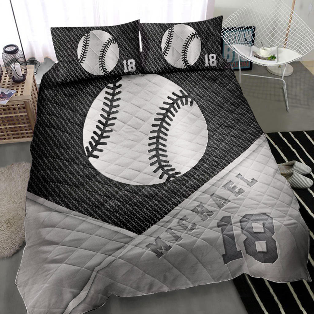 Ohaprints-Quilt-Bed-Set-Pillowcase-Baseball-Ball-Metal-Gift-Player-Lover-Fan-Custom-Personalized-Name-Number-Blanket-Bedspread-Bedding-2121-Throw (55'' x 60'')