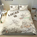 Ohaprints-Quilt-Bed-Set-Pillowcase-Football-Sketch-Players-Fan-Gift-Vintage-Beige-Custom-Personalized-Name-Number-Blanket-Bedspread-Bedding-2122-Double (70'' x 80'')