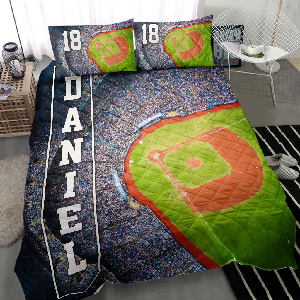 Ohaprints-Quilt-Bed-Set-Pillowcase-Baseball-Field-Stadium-Player-Fan-Gift-Idea-Custom-Personalized-Name-Number-Blanket-Bedspread-Bedding-957-Throw (55'' x 60'')