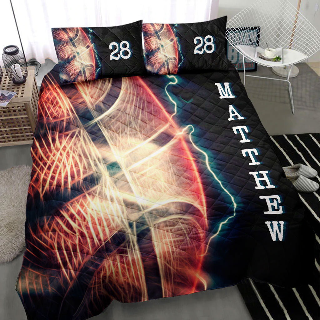 Ohaprints-Quilt-Bed-Set-Pillowcase-Basketballs-Ball-Thunder-3D-Player-Fan-Gift-Custom-Personalized-Name-Number-Blanket-Bedspread-Bedding-2127-Throw (55'' x 60'')