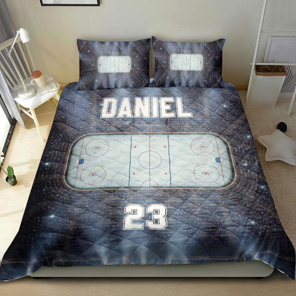 Ohaprints-Quilt-Bed-Set-Pillowcase-Hockeys-Stadium-Court-Player-Fan-Gift-Idea-Custom-Personalized-Name-Number-Blanket-Bedspread-Bedding-1042-Double (70'' x 80'')