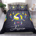 Ohaprints-Quilt-Bed-Set-Pillowcase-Volleyball-Ball-Dream-Catcher-Player-Fan-Gift-Black-Custom-Personalized-Name-Blanket-Bedspread-Bedding-2128-Double (70'' x 80'')