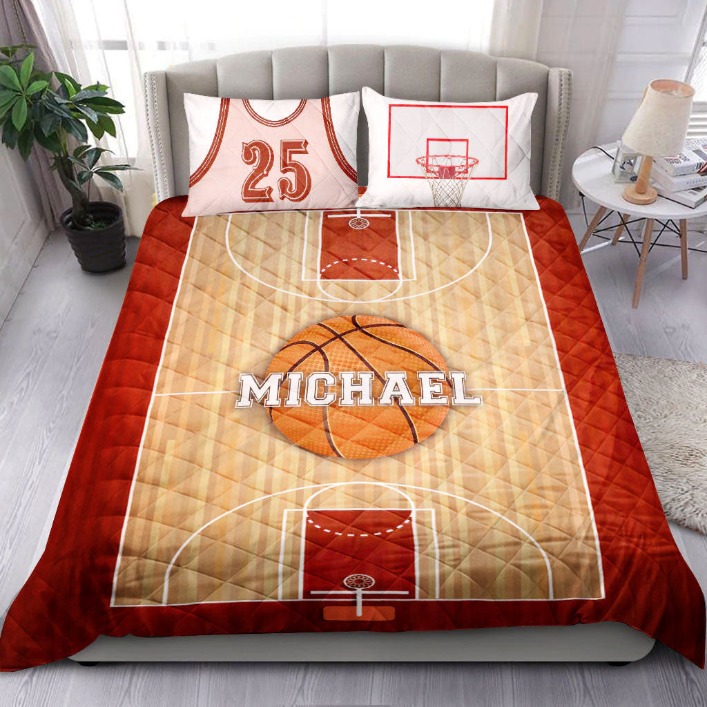 Ohaprints-Quilt-Bed-Set-Pillowcase-Basketball-Court-Field-3D-Player-Fan-Gift-Custom-Personalized-Name-Number-Blanket-Bedspread-Bedding-1544-Double (70'' x 80'')