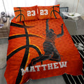 Ohaprints-Quilt-Bed-Set-Pillowcase-Basketball-Player-Posing-Fan-Gift-Red-Orange-Custom-Personalized-Name-Number-Blanket-Bedspread-Bedding-374-Throw (55'' x 60'')