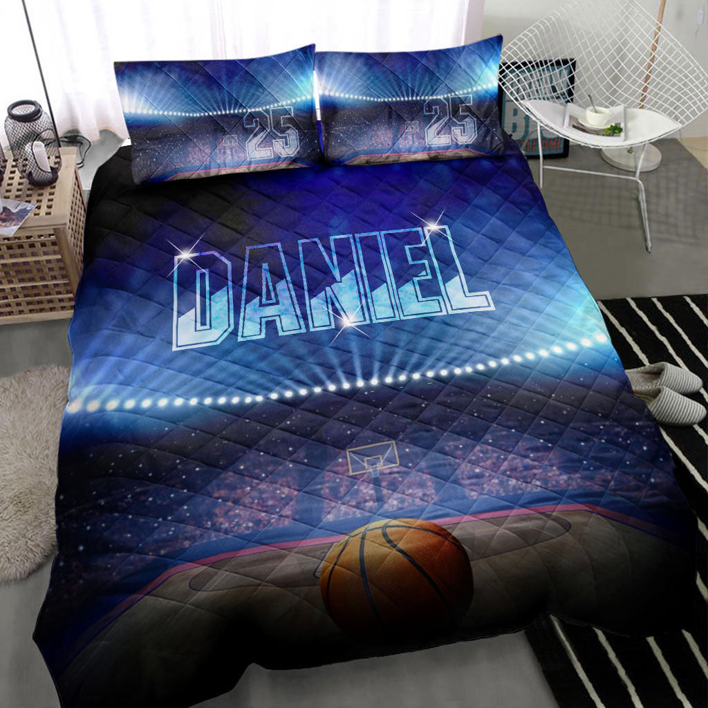 Ohaprints-Quilt-Bed-Set-Pillowcase-Basketball-Court-Light-Player-Fan-Gift-Idea-Custom-Personalized-Name-Number-Blanket-Bedspread-Bedding-2132-Throw (55'' x 60'')