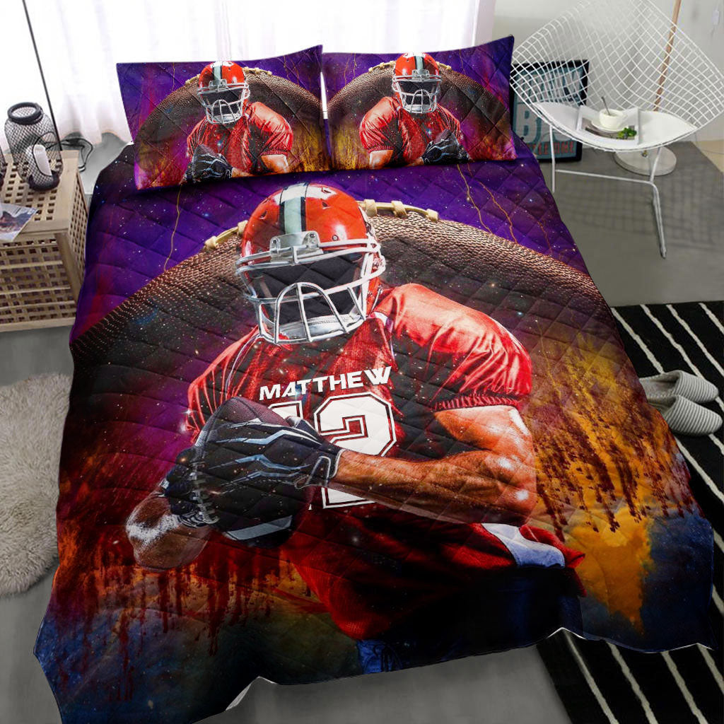 Ohaprints-Quilt-Bed-Set-Pillowcase-America-Football-Player-3D-Print-Fan-Gift-Custom-Personalized-Name-Number-Blanket-Bedspread-Bedding-2726-Throw (55'' x 60'')