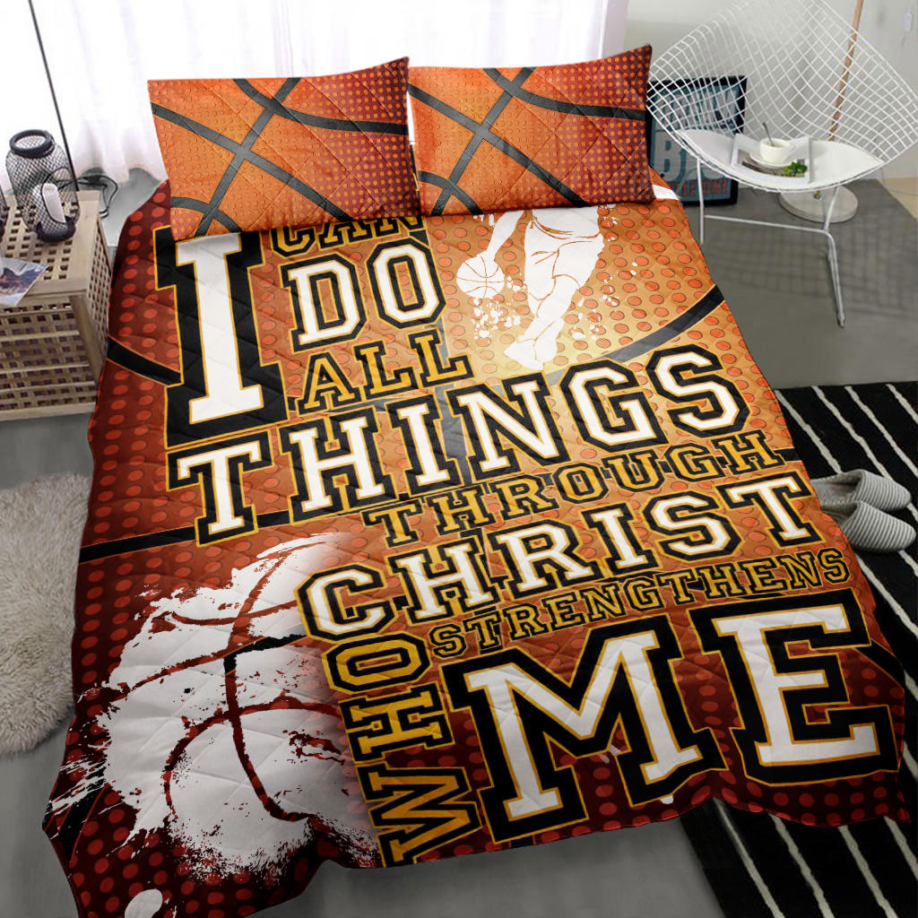 Ohaprints-Quilt-Bed-Set-Pillowcase-Christian-Basketball-Player-Fan-I-Can-Do-All-Things-Orange-Blanket-Bedspread-Bedding-3057-Throw (55'' x 60'')