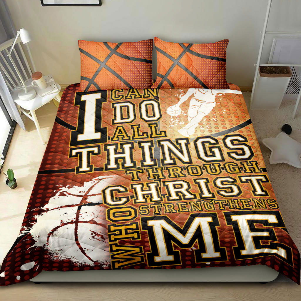 Ohaprints-Quilt-Bed-Set-Pillowcase-Christian-Basketball-Player-Fan-I-Can-Do-All-Things-Orange-Blanket-Bedspread-Bedding-3057-Double (70'' x 80'')