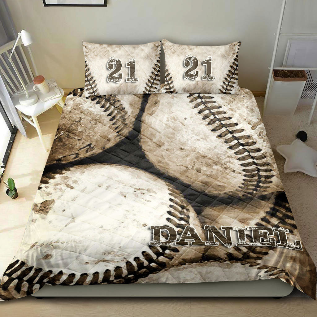 Ohaprints-Quilt-Bed-Set-Pillowcase-Baseball-Ball-Vintage-Player-Fan-Gift-Idea-Custom-Personalized-Name-Number-Blanket-Bedspread-Bedding-968-Double (70'' x 80'')