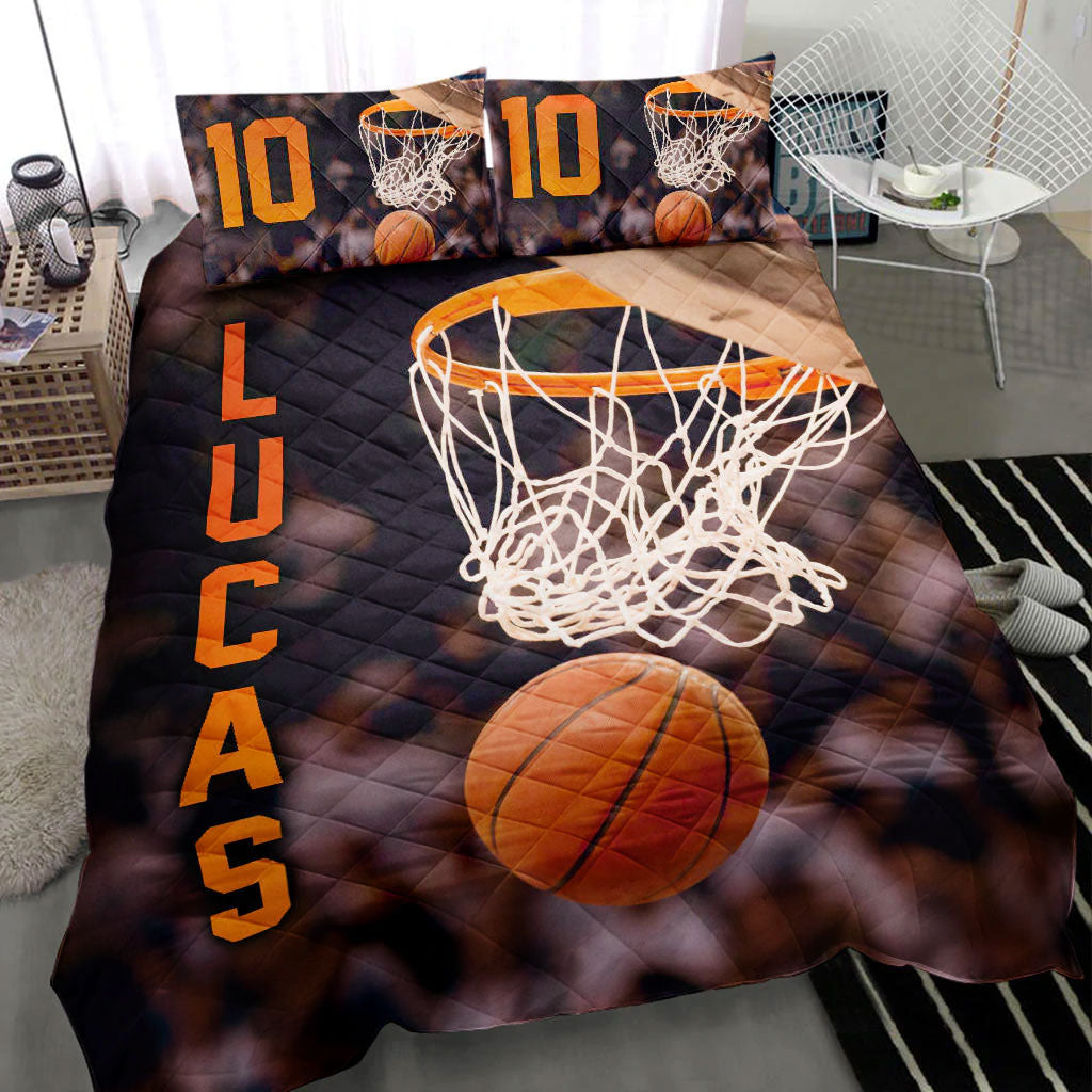 Ohaprints-Quilt-Bed-Set-Pillowcase-Basketball-Ball-On-Air-3D-Printed-Player-Fan-Custom-Personalized-Name-Number-Blanket-Bedspread-Bedding-2134-Throw (55'' x 60'')