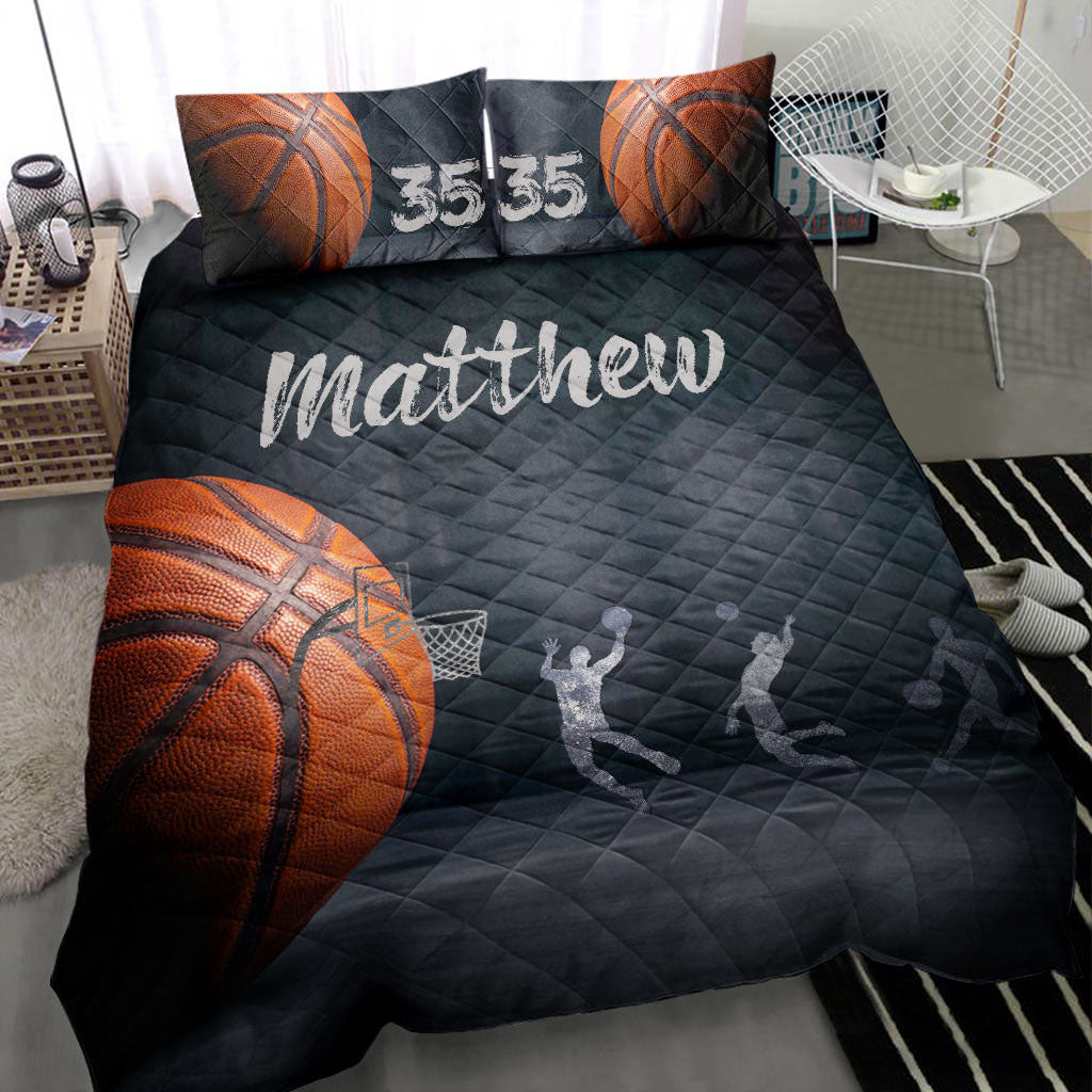 Ohaprints-Quilt-Bed-Set-Pillowcase-Basketball-Ball-Slam-Dunk-Player-Fan-Gift-Custom-Personalized-Name-Number-Blanket-Bedspread-Bedding-969-Throw (55'' x 60'')