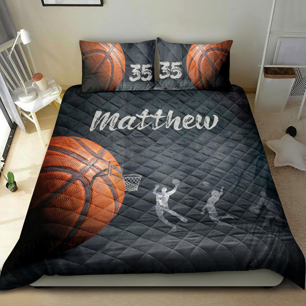 Ohaprints-Quilt-Bed-Set-Pillowcase-Basketball-Ball-Slam-Dunk-Player-Fan-Gift-Custom-Personalized-Name-Number-Blanket-Bedspread-Bedding-969-Double (70'' x 80'')