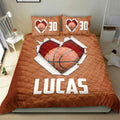 Ohaprints-Quilt-Bed-Set-Pillowcase-Basketball-Ball-Heart-3D-Brown-Player-Fan-Custom-Personalized-Name-Number-Blanket-Bedspread-Bedding-2135-Double (70'' x 80'')