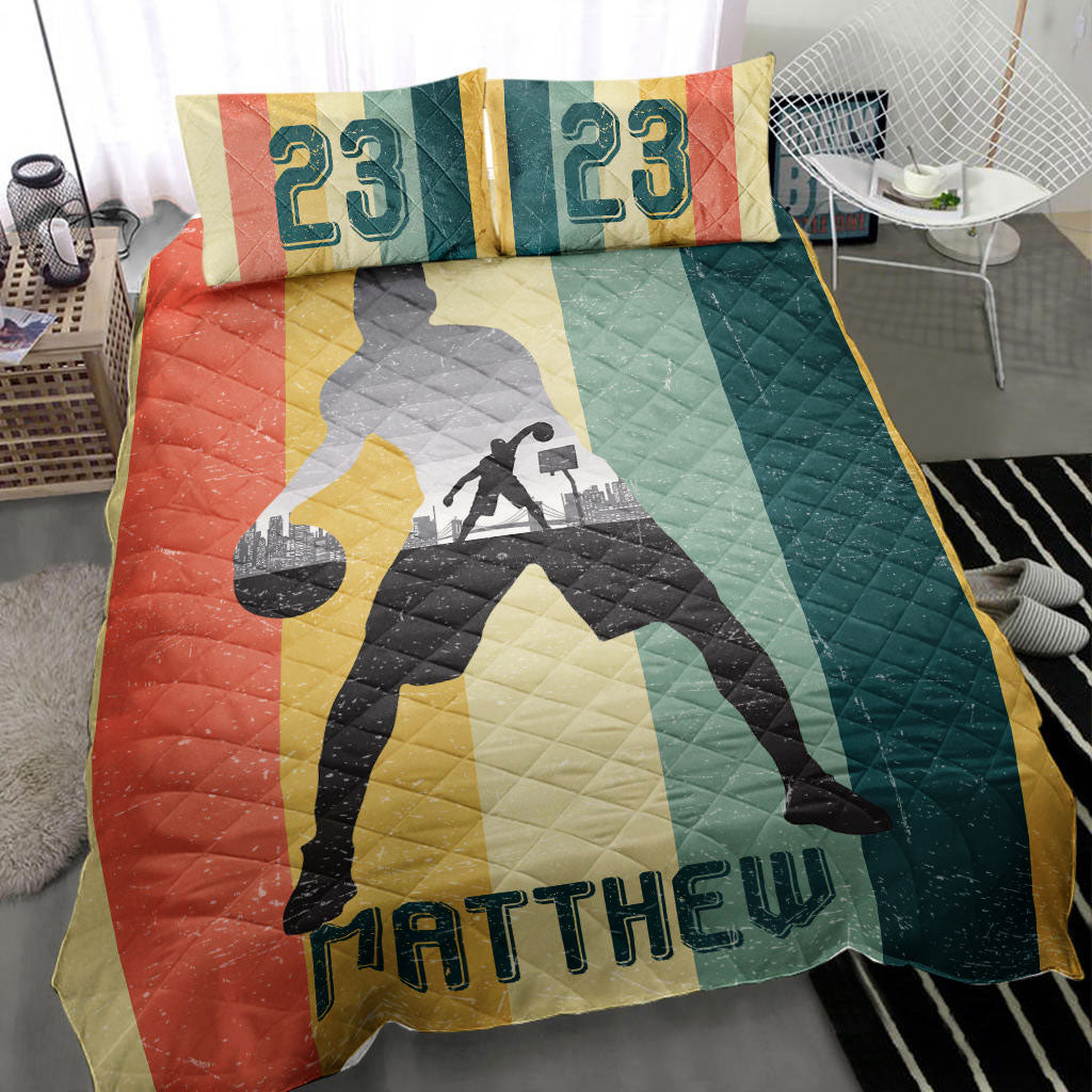 Ohaprints-Quilt-Bed-Set-Pillowcase-Basketball-Vintage-Retro-Player-Fan-Gift-Idae-Custom-Personalized-Name-Number-Blanket-Bedspread-Bedding-2729-Throw (55'' x 60'')
