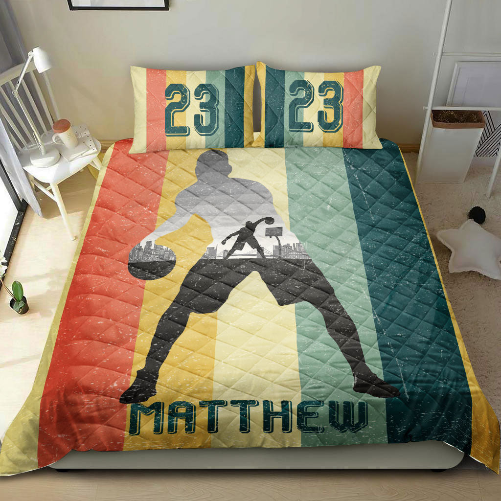 Ohaprints-Quilt-Bed-Set-Pillowcase-Basketball-Vintage-Retro-Player-Fan-Gift-Idae-Custom-Personalized-Name-Number-Blanket-Bedspread-Bedding-2729-Double (70'' x 80'')