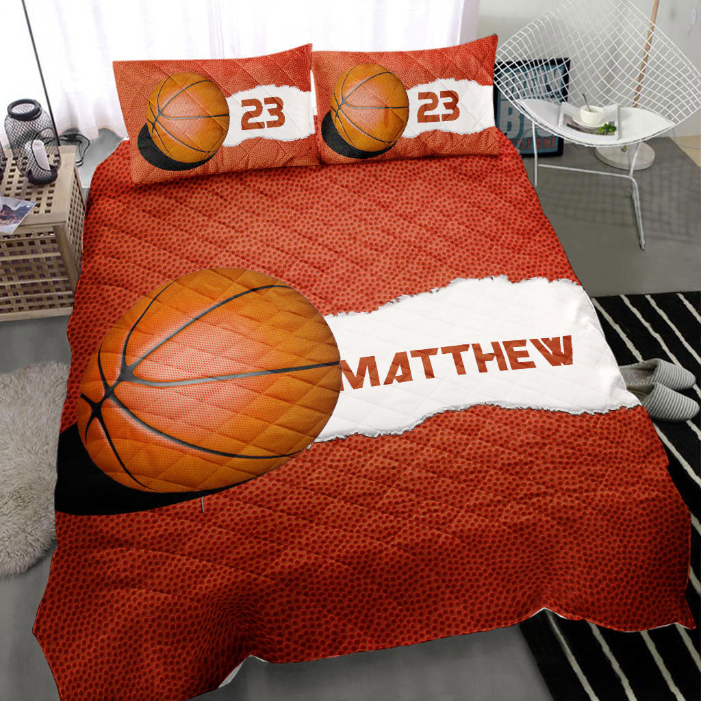 Ohaprints-Quilt-Bed-Set-Pillowcase-Basketball-Ball-3D-Printed-Orange-Player-Fan-Custom-Personalized-Name-Number-Blanket-Bedspread-Bedding-379-Throw (55'' x 60'')