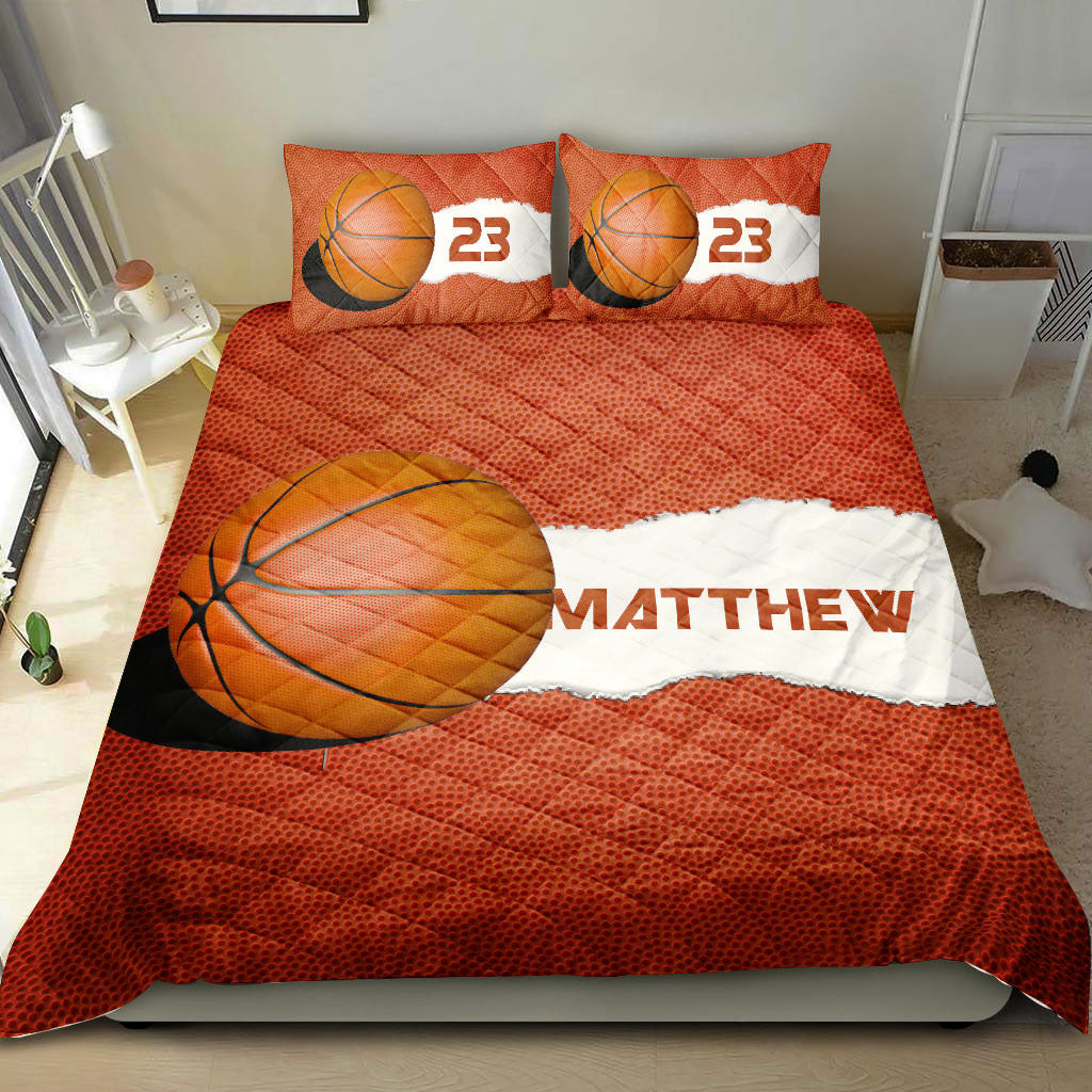 Ohaprints-Quilt-Bed-Set-Pillowcase-Basketball-Ball-3D-Printed-Orange-Player-Fan-Custom-Personalized-Name-Number-Blanket-Bedspread-Bedding-379-Double (70'' x 80'')