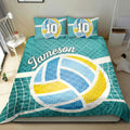 Ohaprints-Quilt-Bed-Set-Pillowcase-Volleyball-Ball-Player-Fan-Gift-Turquoise-Custom-Personalized-Name-Number-Blanket-Bedspread-Bedding-1553-Double (70'' x 80'')