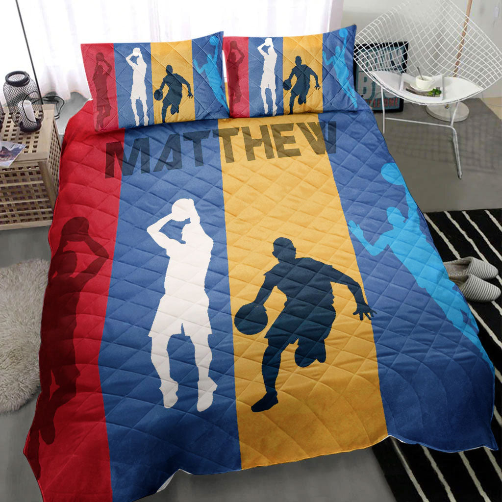 Ohaprints-Quilt-Bed-Set-Pillowcase-Basketball-Player-Posing-Colorful-Fan-Gift-Idea-Custom-Personalized-Name-Blanket-Bedspread-Bedding-382-Throw (55'' x 60'')