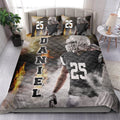Ohaprints-Quilt-Bed-Set-Pillowcase-America-Football-Player-Fire-Smoke-Fan-Gift-Custom-Personalized-Name-Number-Blanket-Bedspread-Bedding-1556-Double (70'' x 80'')