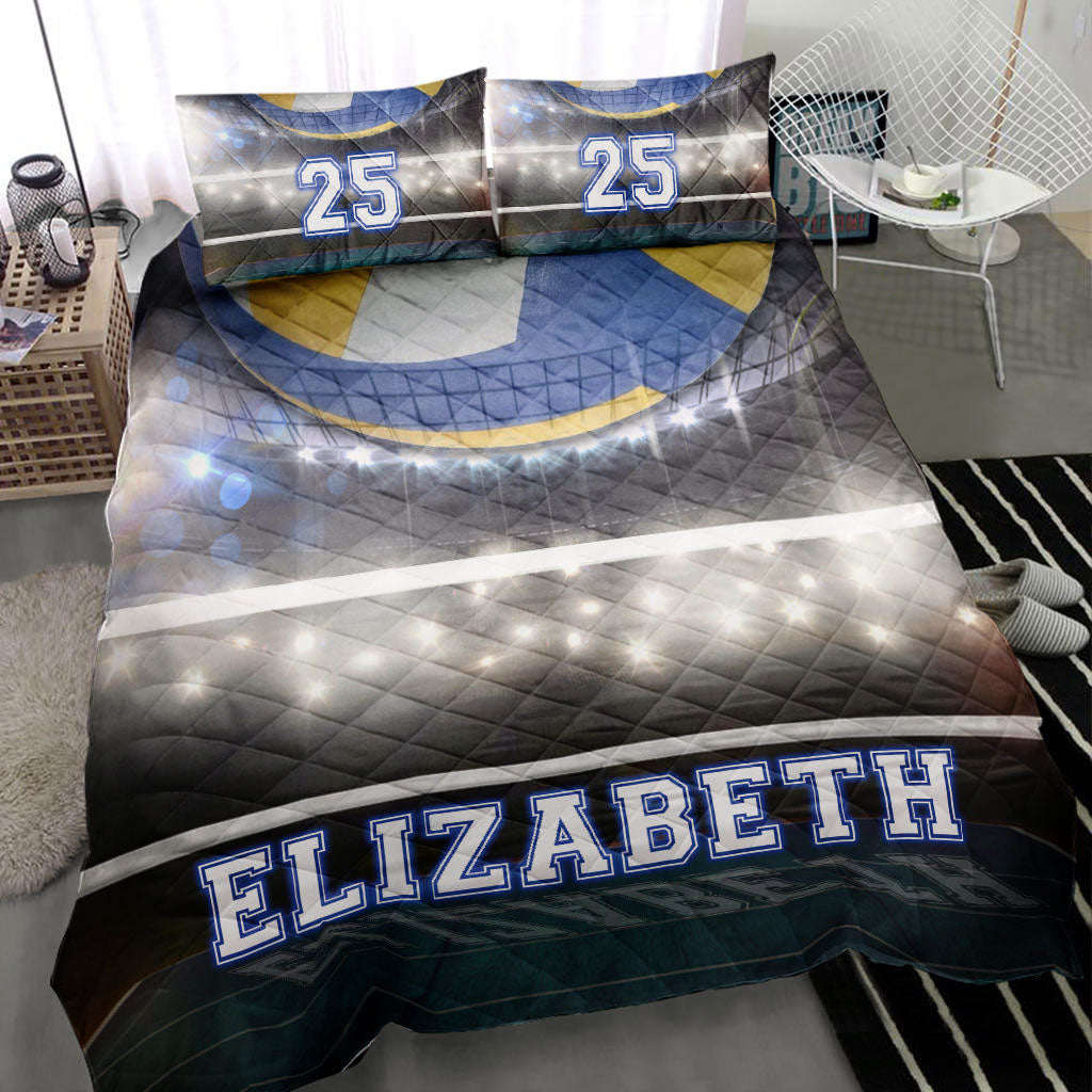 Ohaprints-Quilt-Bed-Set-Pillowcase-Volleyball-Stadium-Light-Player-Fan-Gift-Idea-Custom-Personalized-Name-Number-Blanket-Bedspread-Bedding-386-Throw (55'' x 60'')