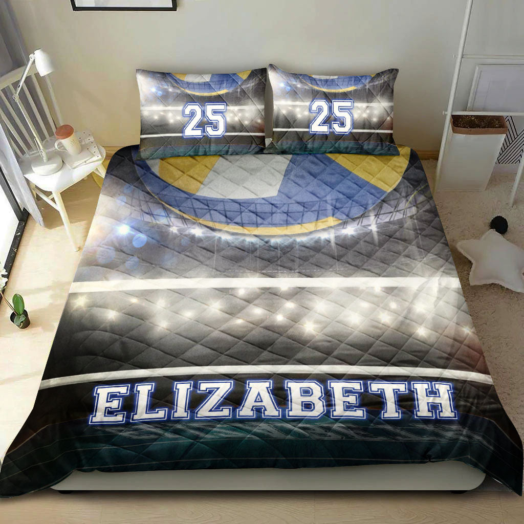 Ohaprints-Quilt-Bed-Set-Pillowcase-Volleyball-Stadium-Light-Player-Fan-Gift-Idea-Custom-Personalized-Name-Number-Blanket-Bedspread-Bedding-386-Double (70'' x 80'')