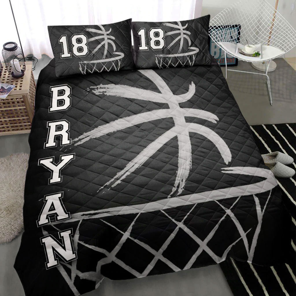 Ohaprints-Quilt-Bed-Set-Pillowcase-Basketball-Player-Fan-Gift-Idea-Black-Simple-Custom-Personalized-Name-Number-Blanket-Bedspread-Bedding-2738-Throw (55'' x 60'')