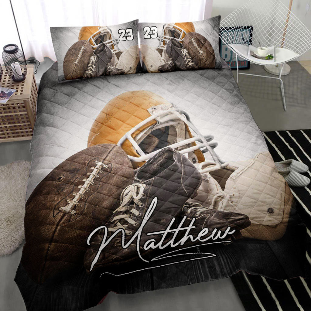 Ohaprints-Quilt-Bed-Set-Pillowcase-America-Football-Vintage-Player-Fan-Gift-Idea-Custom-Personalized-Name-Number-Blanket-Bedspread-Bedding-2739-Throw (55'' x 60'')