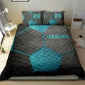 Ohaprints-Quilt-Bed-Set-Pillowcase-Soccer-Blue-Black-Pattern-3D-Player-Fan-Gift-Custom-Personalized-Name-Number-Blanket-Bedspread-Bedding-2146-Double (70'' x 80'')