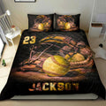 Ohaprints-Quilt-Bed-Set-Pillowcase-Softball-Stuff-Vintage-Brown-Player-Fan-Gift-Custom-Personalized-Name-Number-Blanket-Bedspread-Bedding-3058-Double (70'' x 80'')