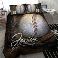 Ohaprints-Quilt-Bed-Set-Pillowcase-Baseball-Vintage-Ball-Brown-Player-Fan-Gift-Custom-Personalized-Name-Number-Blanket-Bedspread-Bedding-389-Throw (55'' x 60'')