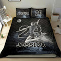 Ohaprints-Quilt-Bed-Set-Pillowcase-Volleyball-Girl-Posing-Player-Fan-Gift-Black-Custom-Personalized-Name-Number-Blanket-Bedspread-Bedding-981-Double (70'' x 80'')