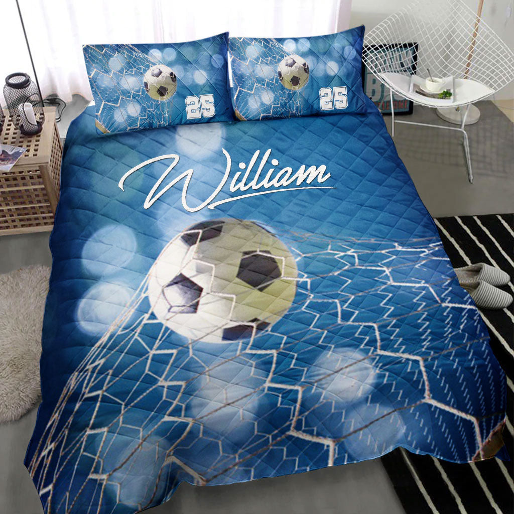 Ohaprints-Quilt-Bed-Set-Pillowcase-Soccer-Ball-Blue-Light-Player-Fan-Gift-Idea-Custom-Personalized-Name-Number-Blanket-Bedspread-Bedding-982-Throw (55'' x 60'')