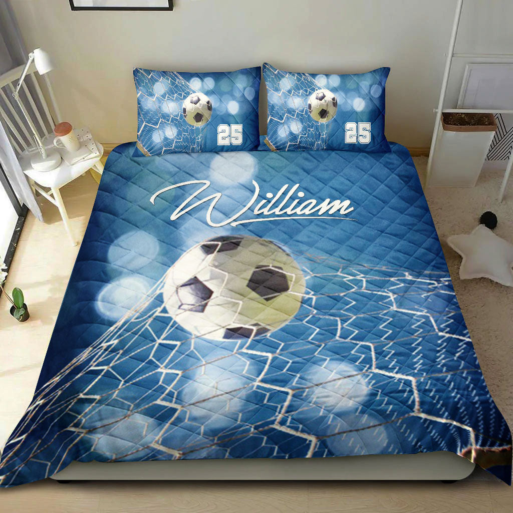Ohaprints-Quilt-Bed-Set-Pillowcase-Soccer-Ball-Blue-Light-Player-Fan-Gift-Idea-Custom-Personalized-Name-Number-Blanket-Bedspread-Bedding-982-Double (70'' x 80'')