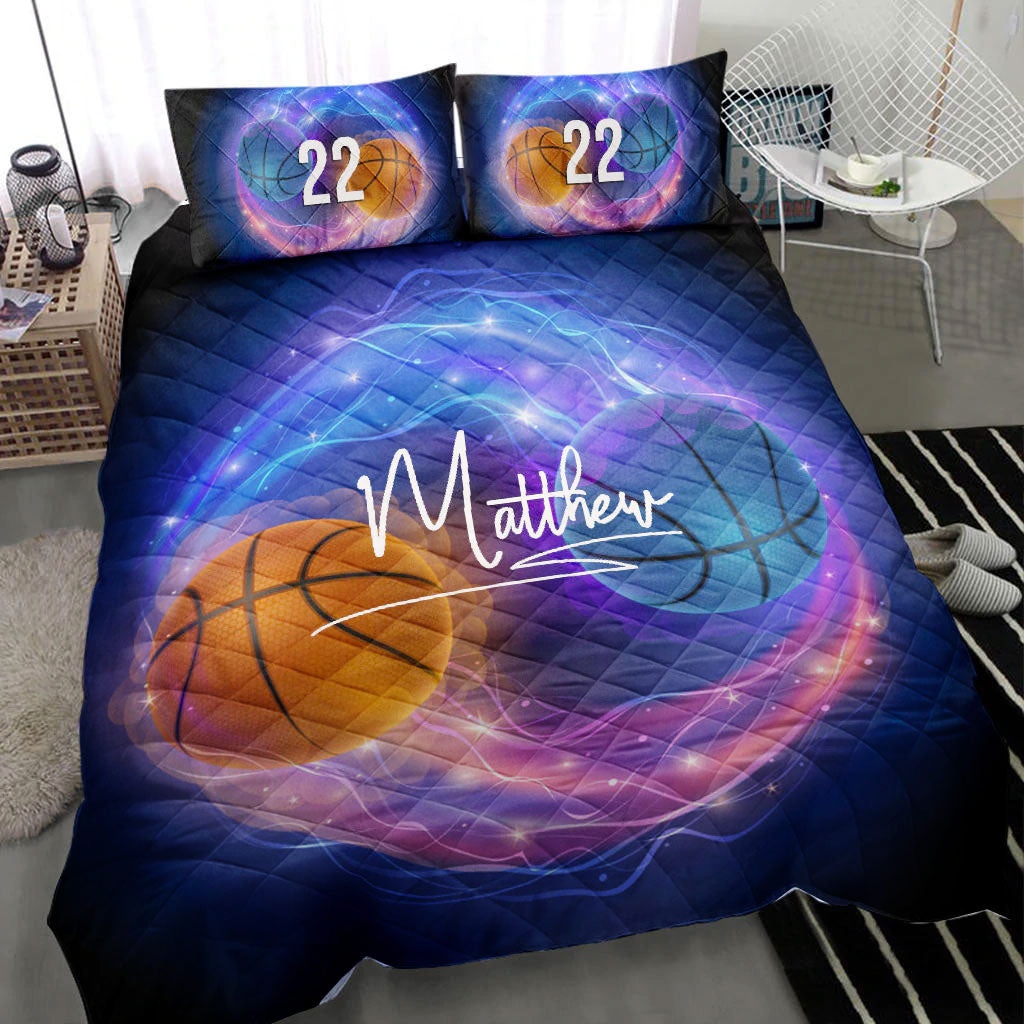 Ohaprints-Quilt-Bed-Set-Pillowcase-Basketball-Ball-Yin-Yang-Thunder-Player-Fan-Custom-Personalized-Name-Number-Blanket-Bedspread-Bedding-1563-Throw (55'' x 60'')