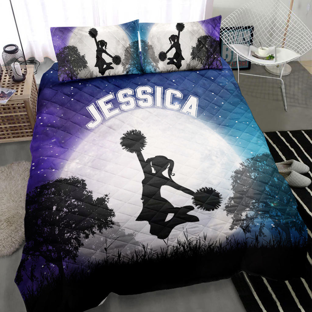 Ohaprints-Quilt-Bed-Set-Pillowcase-Cheerleading-Cheer-Leader-Moon-Girl-Galaxy-Sky-Fan-Custom-Personalized-Name-Blanket-Bedspread-Bedding-391-Throw (55'' x 60'')