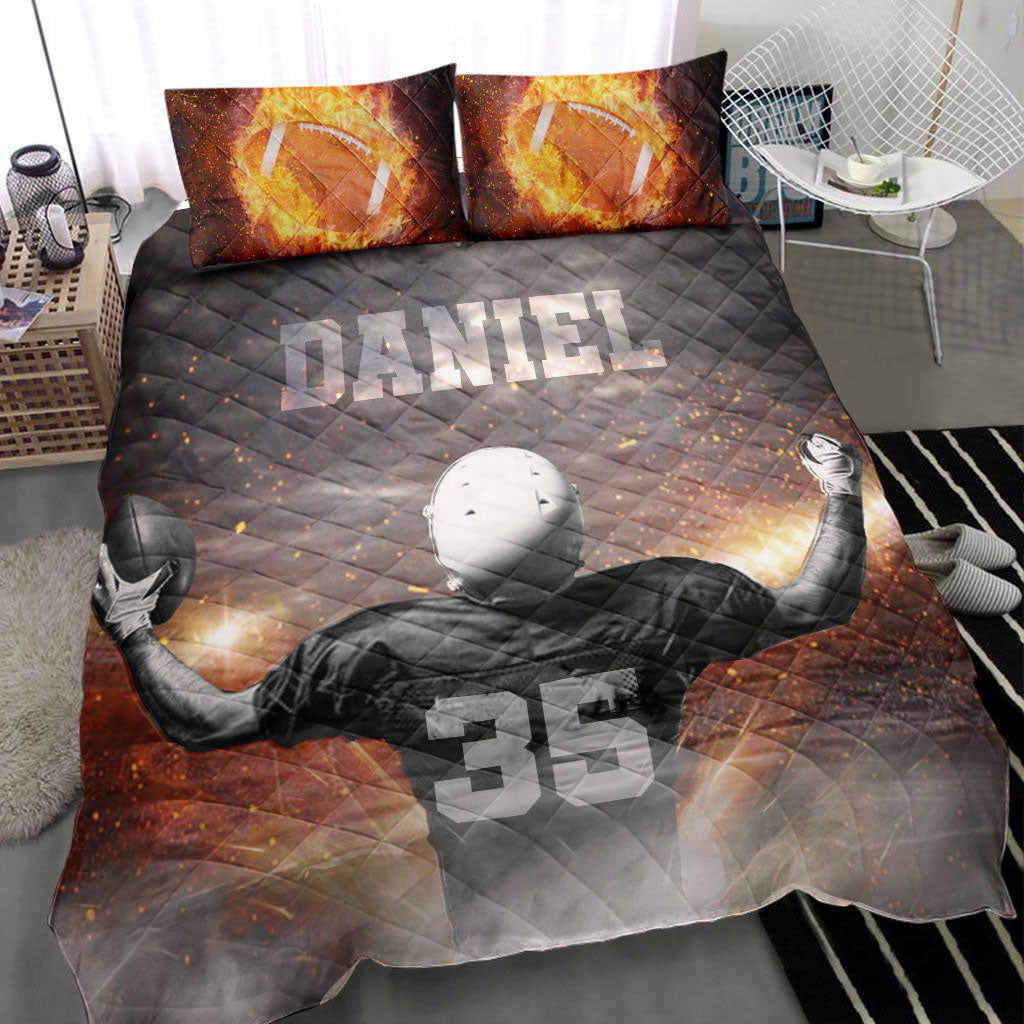 Ohaprints-Quilt-Bed-Set-Pillowcase-America-Football-Winner-Fire-Player-Fan-Gift-Custom-Personalized-Name-Number-Blanket-Bedspread-Bedding-1564-Throw (55'' x 60'')