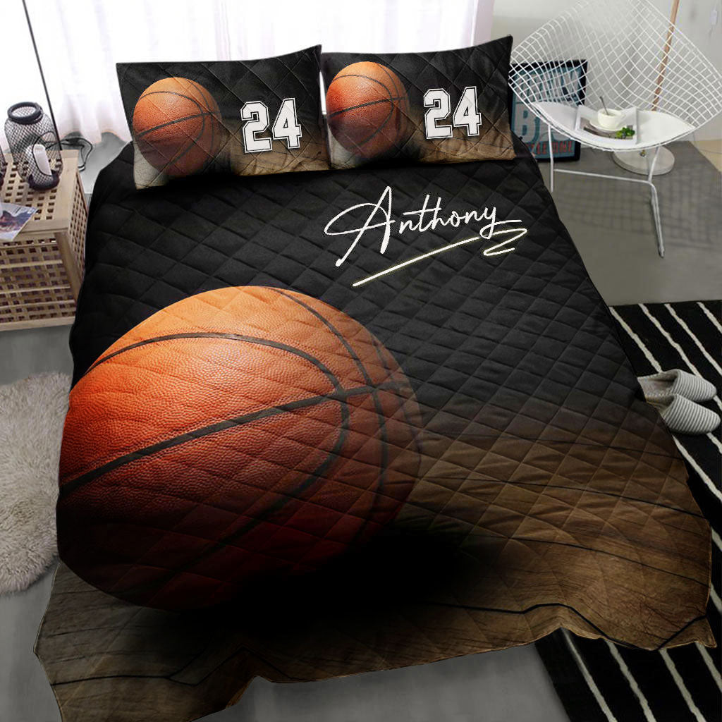 Ohaprints-Quilt-Bed-Set-Pillowcase-Basketball-Ball-3D-Player-Fan-Gift-Idea-Custom-Personalized-Name-Number-Blanket-Bedspread-Bedding-453-Throw (55'' x 60'')