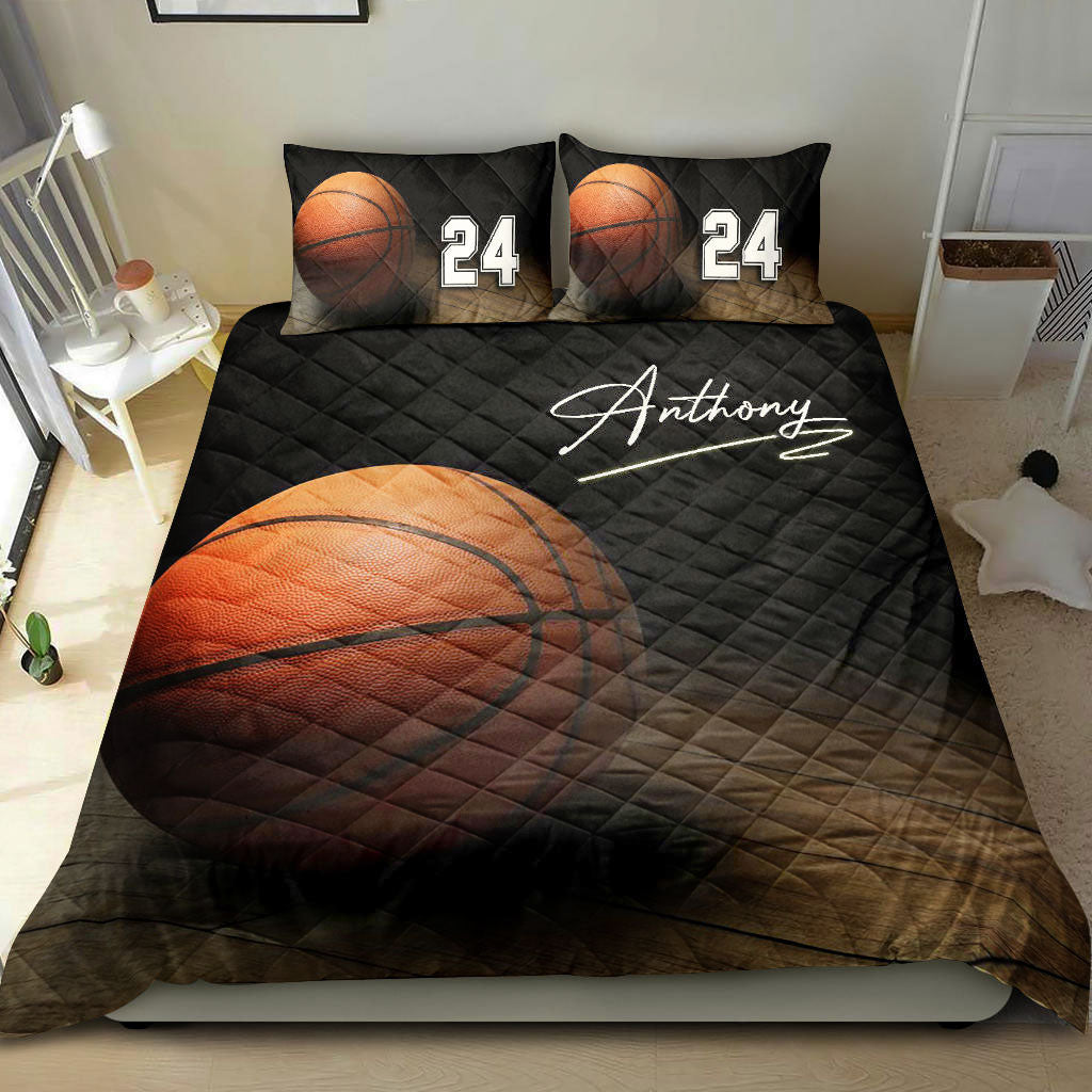 Ohaprints-Quilt-Bed-Set-Pillowcase-Basketball-Ball-3D-Player-Fan-Gift-Idea-Custom-Personalized-Name-Number-Blanket-Bedspread-Bedding-453-Double (70'' x 80'')