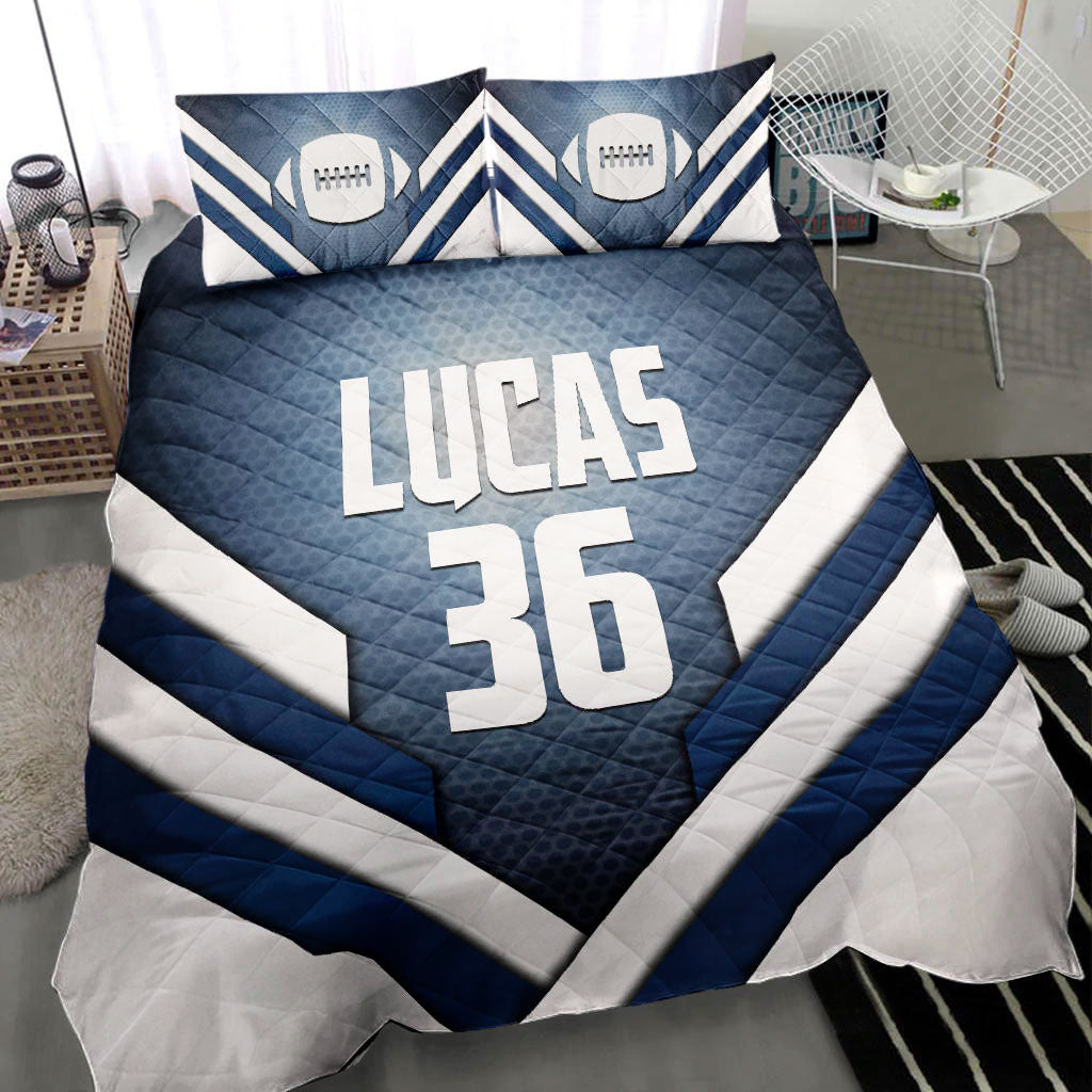 Ohaprints-Quilt-Bed-Set-Pillowcase-America-Football-Glowing-Player-Fan-Gift-Idea-Custom-Personalized-Name-Number-Blanket-Bedspread-Bedding-2211-Throw (55'' x 60'')