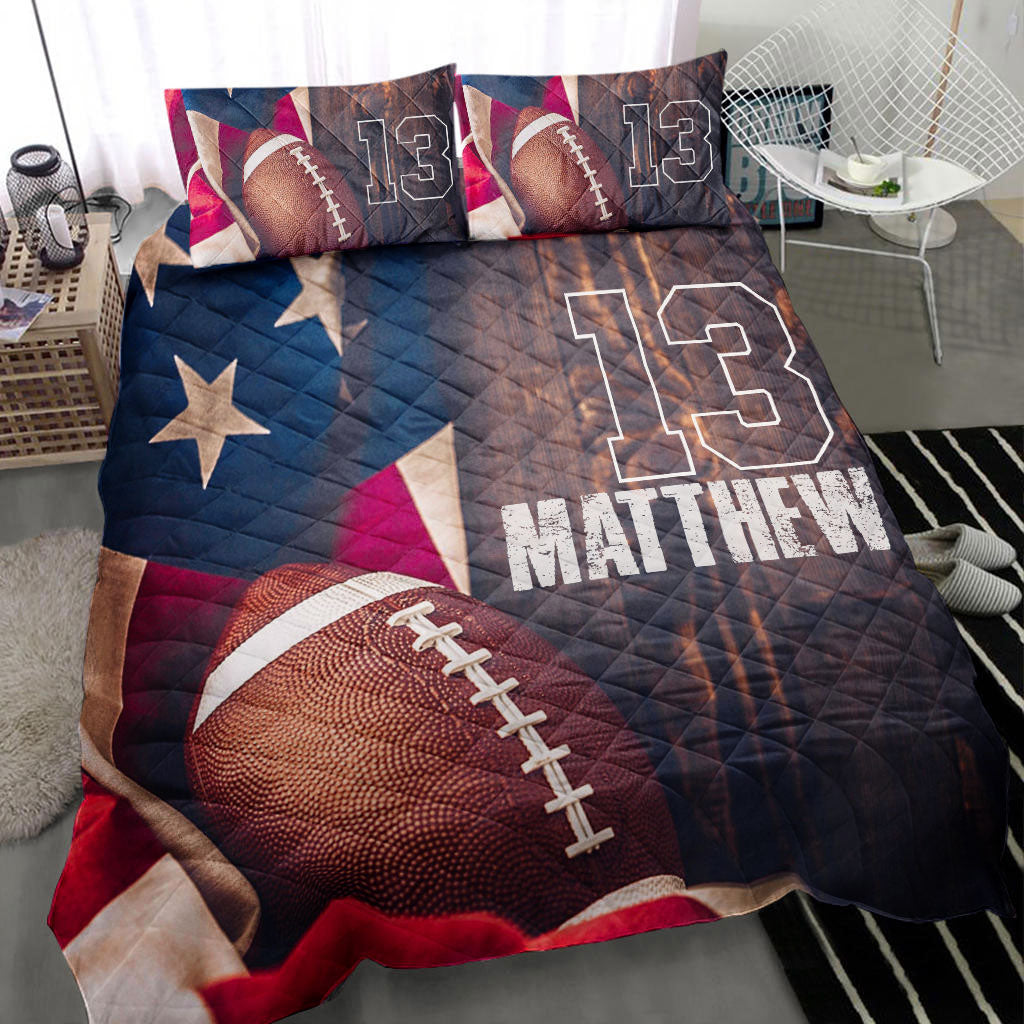 Ohaprints-Quilt-Bed-Set-Pillowcase-America-Football-Ball-Us-Flag-Player-Fan-Gift-Custom-Personalized-Name-Number-Blanket-Bedspread-Bedding-454-Throw (55'' x 60'')